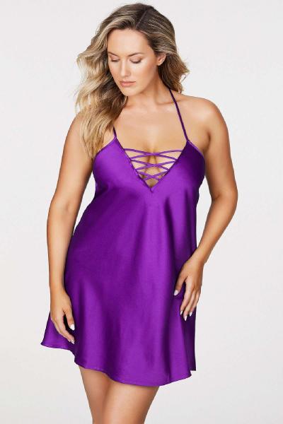 Satin Nightgown Purple