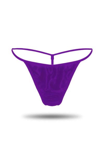 Satin Thong Panty Purple