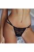 Strapped Lace Thong Panty Black