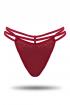 Strapped Satin Thong Bordeaux