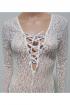 Luxe Lace Long Sleeve Bodysuit White