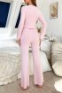 Fiyonk Detaylı Soft Uzun Pijama Takımı Pembe