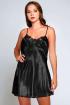 Laced Satin Nightgown Black