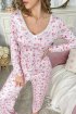 Pamuklu Dantel Detaylı Uzun Pijama Takımı Pembe