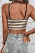 Retro Fitilli Askılı Crop Atlet Renkli