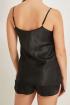 Satin Nightgown Suit With Shorts Black